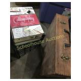 Wood box, calligraphy set box of misc