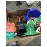 Box of goodies wooden box flip flops bucket