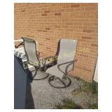 2 swivel chairs with PVC stool with cushions