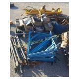 Group of Blue metal brackets