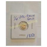 1853 1/4oz - dol- Calif. Gold coin