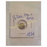 1854 1/4oz - dol- Calif. Gold coin