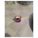 Large purple stone ring. Cant make out mark.