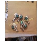 Misc Silver and turquoise pieces Unmarked