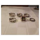 Sterling and 14kt accents rings. All marked