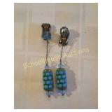 Pair of super vintage clip on drop earrings