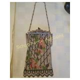 Whiting and Davis chain link purse. With pink and