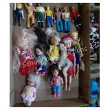 Flat of Vintage dolls