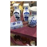 3 vases and keepsakes box