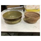 2 large bowls. Buckeye Pottery Co & US pottery