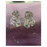 Cute Pair of glass bulldog figurines