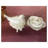 2 covered milk glass compote/candy dishes