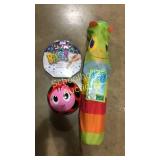 3 pc lot. Bells game, ladybug ball, sunny patch