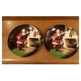 Pair of Coca Cola Santa plates. Never used