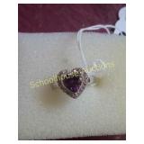 Sz7 amethyst heart ring 925