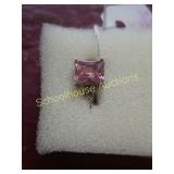 Sz8 rose garnet ring marked 925