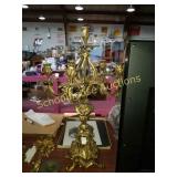 Large brass candelabra about 29 inches tall