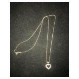 I0k gold necklace with 10k diamond heart pendant