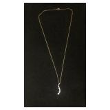 14k gold necklace with genuine diamond pendant