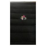 14k white gold multi gemstone ring approx size