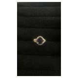 10k gold blue sapphire ring size 8