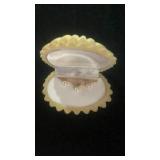 10k gold diamond pearl necklace & earrings set