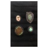 4 southwestern rings. Sizes 6.5, 8, 11