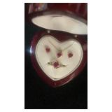10k gold ruby diamond set. Necklace, earrings,