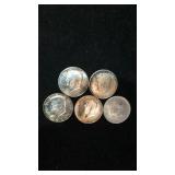 5x 1964 Kennedy halves