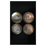 4x .999 fine silver rounds all ten dollar gaming