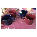 4 fiesta mugs. 2 red 2 blue