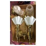 2 sets of wall sconces / candle holders. Ruffled