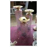 3 pc candlestick pillars. Columns are iridescent