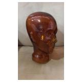 Amber glass head approx 10 inch tall