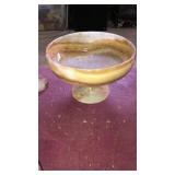 Marble pedestal serving dish approx 10 inch