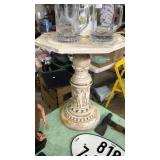 Heavy old table. Marble top, cherubs on base