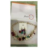 Necklace & earrings set new in box.  Multi