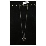 Silver necklace heart pendant