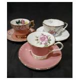 Bone China-Cup & Saucer set of 3 Marked see