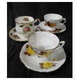 Bone China-Cup & Saucer set of 3 Marked see