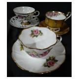 Bone China-Cup & Saucer set of 3 Marked see