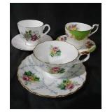 Bone China-Cup & Saucer set of 3 Marked see