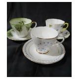 Bone China-Cup & Saucer set of 3 Marked see