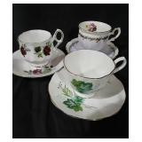 Bone China-Cup & Saucer set of 3 Marked see