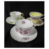 Bone China-Cup & Saucer set of 3 Marked see