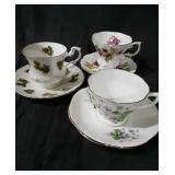 Bone China-Cup & Saucer set of 3 Marked see