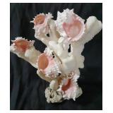 Large Pink & White Shell Decoration 12x 12