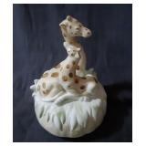 Porcelain Geraff Music Box Works & Rotates. 7x5