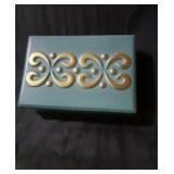 Porcelain Turquoise Dush Marked Master Craft 5x4