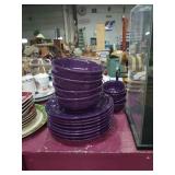 Longaberger dark purple dish set. 8 large dinner